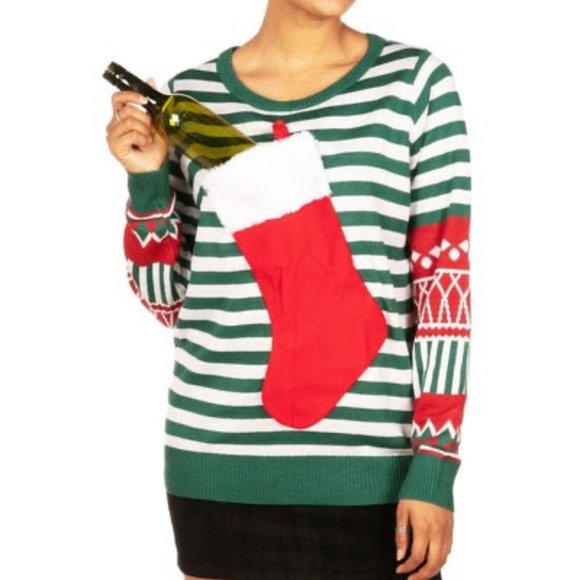 Ugly Christmas Sweater with Wine Holder Small NWT - Picture 1 of 16